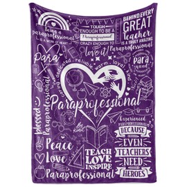 Huglanket Paraprofessional Appreciation Gifts, Gifts for Teacher Paraprofessional, Flannel Blanket, 65 x 50 inches