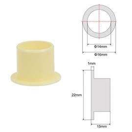 uxcell Flanged Sleeve Bearings 14mm Bore 16mm OD 15mm Length POM Wrapped Oilless Bushings Yellow 4pcs
