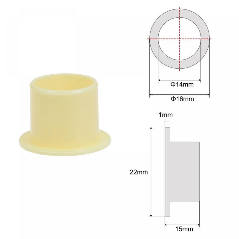 uxcell Flanged Sleeve Bearings 14mm Bore 16mm OD 15mm Length