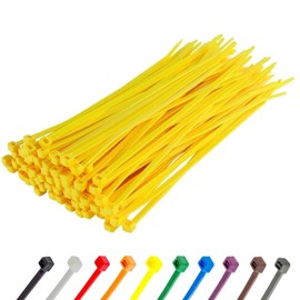 GOCABLETIES Gocableties Kabelbinder 100 Stck Gelb, 300 mm x 4,8 mm mit 22,2 kg Zugfestigkeit, UV Best?ndig Set