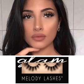 Melody Lashes ultra fluffy eyelashes premium quality for all eye shapes soft cotton band 15x reusable VEGAN natural eyelashes for a dreamy eye look (Violette)
