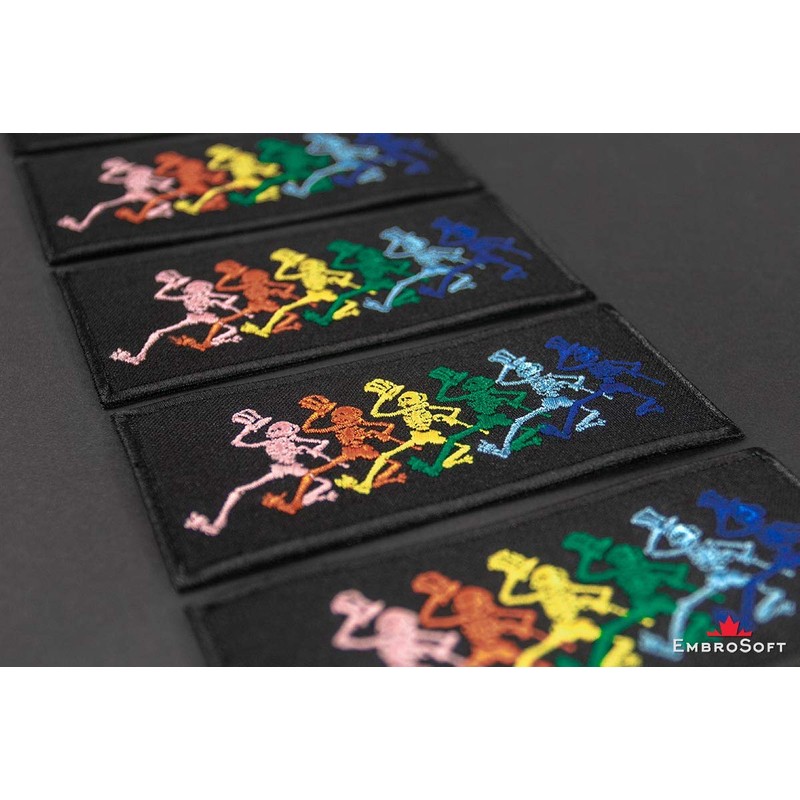 Grateful Jumbo Dancing Skeletons Embroidered Patch Iron On (4.4" x