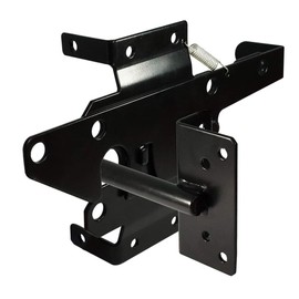 Self-Locking Gate Latch Heavy Duty Post Mount Automatic Gravity Lever Wood/PVC Fence Gate Lock with Fasteners Hardware,for Secure Pool, Yard, Garden Gates | Steel Construction, Black