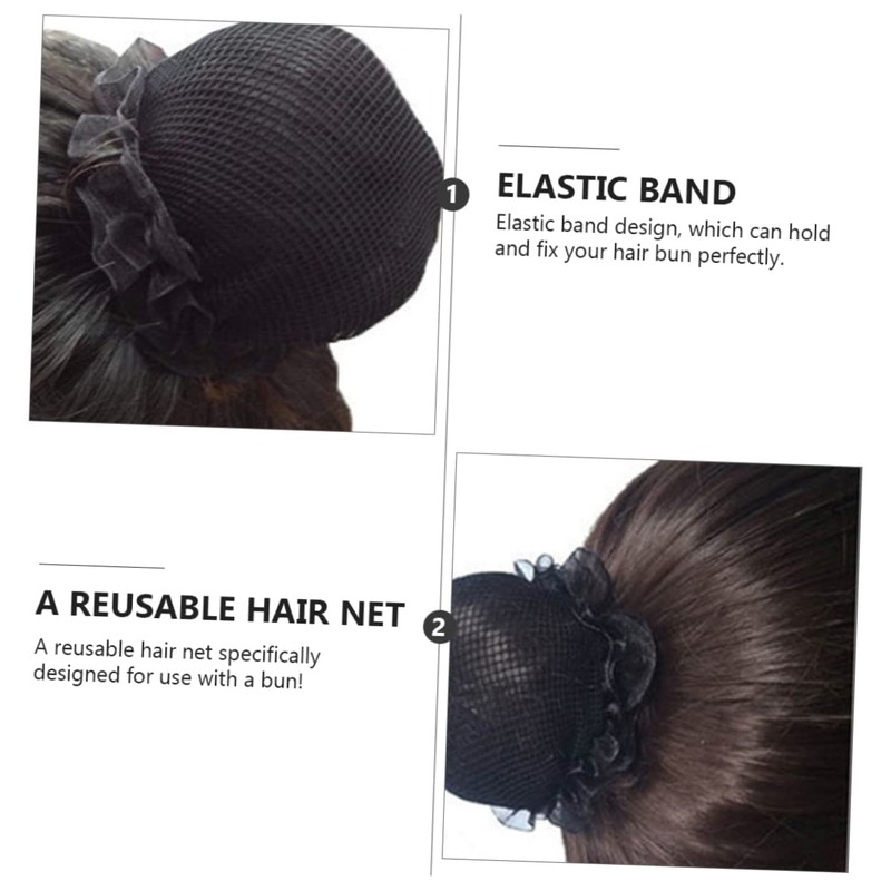 Baluue 10pcs Elastic Dancer Snoods Lightweight Hair Nets for Ballet