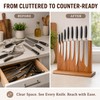 Acacia Wood Magnetic Knife Holder Stand for Kitchen Countertop