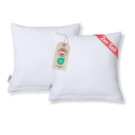 DarBene Cushion Cover 40 x 40 cm (Set of 2 Jersey Cushion Covers) - 100% Cotton with YKK Zip, Soft Pillowcase 40 x 40 cm, Cushion Cover 40 x 40 cm, Oeko-Tex, Upholstery Cover, White