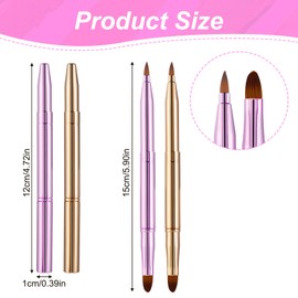 2 Pcs Lip Brush for Lipstick, Double Ended Retractable Lipstick Brush with Cap Reusable Versatile Lip Applicator Wands for Lips Gloss, Eyeshadow Include Lid (Gold and Pink)