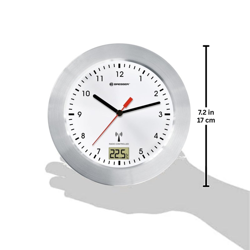 Bresser MyTime Bath 8020114 Bathroom Wall Clock with Temperature Display