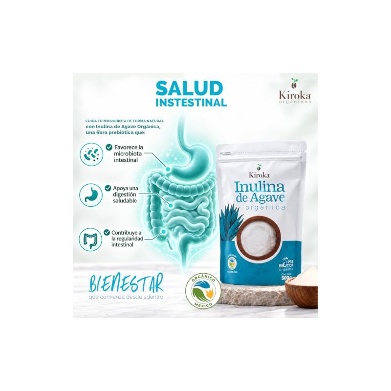 Inulina de Agave Organica 1 Kg | Fibra Prebiotica en
