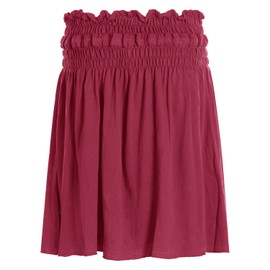 Vishes - Alternative Clothing - Women's Skirt Knee-Length Basic Skirt Cotton Skirt Plain Plain, darkred