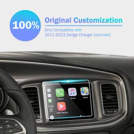 pzswuxie (2 Pack Screen Protector for 2011-2020 2021 2022 2023 Dodge Charger Uconnect 8.4 Inch HD Anti-Fingerprint 9H Hardness Tempered Glass Protective Film Car Radio Accessories