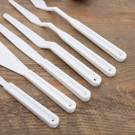 6 Pcs white Palette Knives, Color Mixing Palette Knives, Flexible Artist Spatula, Painting Spatula, Plastic Palette Knives Art Tools| Nice processing Painting, Drawing and Art Supplies