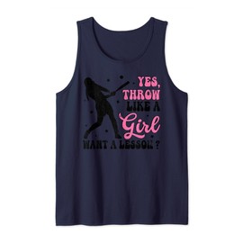 Funny Softball Gift Yes, I Throw Like A Girl | Cool Pitchers Tank Top