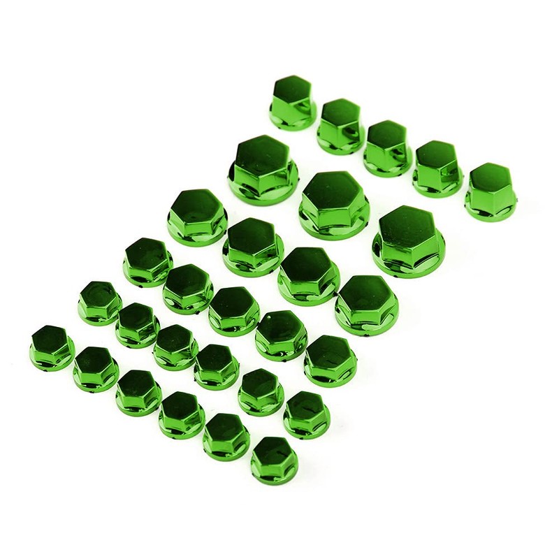 MAD HORNETS 30pcs Motorcycle Green Plastic Hexagon Socket Screw Covers