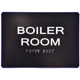 Boiler Room Sign Black (Aluminium, Black/Silver,Size 5x7) The Sensation line