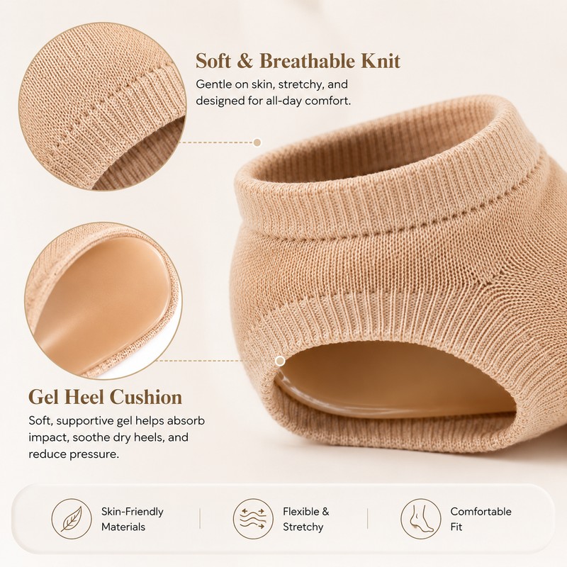 Silicone-Like Heel Protectors for Foot Care – Soft Gel Heel