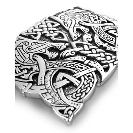 Fenrir Wolf Zoomorphic Kilt Belt Buckle - Color: Pewter