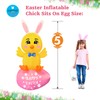 FARONZE Easter Inflatable Chick on Egg Blow-up Lighted Indoor &