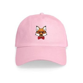 CafePress Hipster Fox Cap Unique Adjustable Baseball Hat Pink