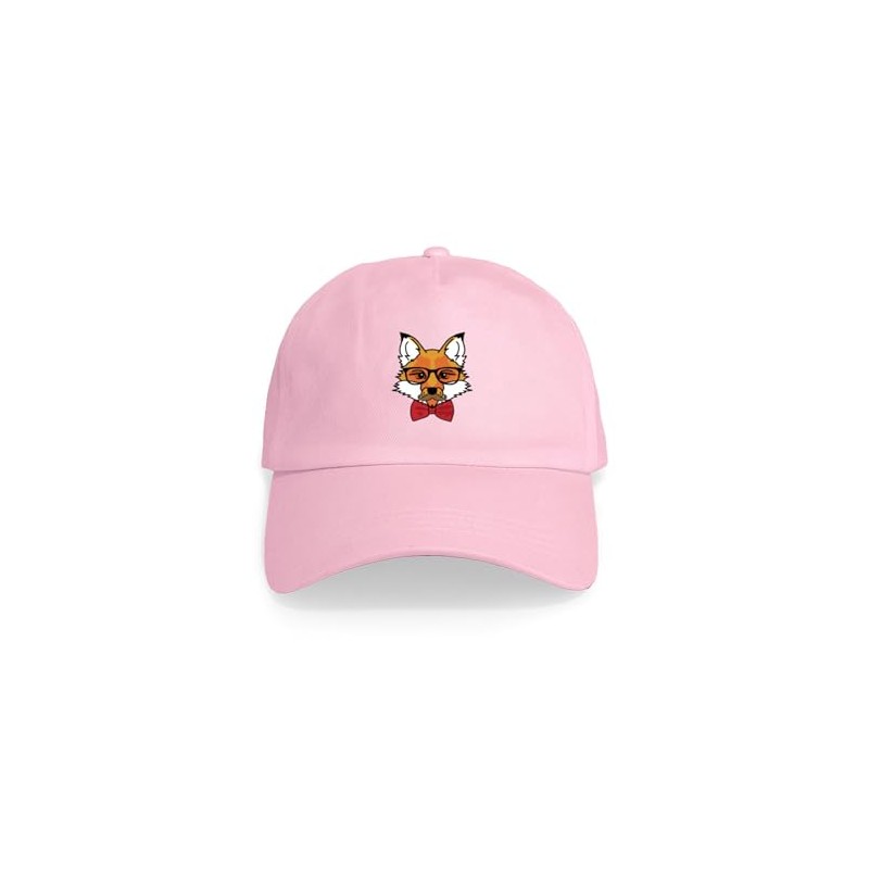 CafePress Hipster Fox Cap Unique Adjustable Baseball Hat Pink
