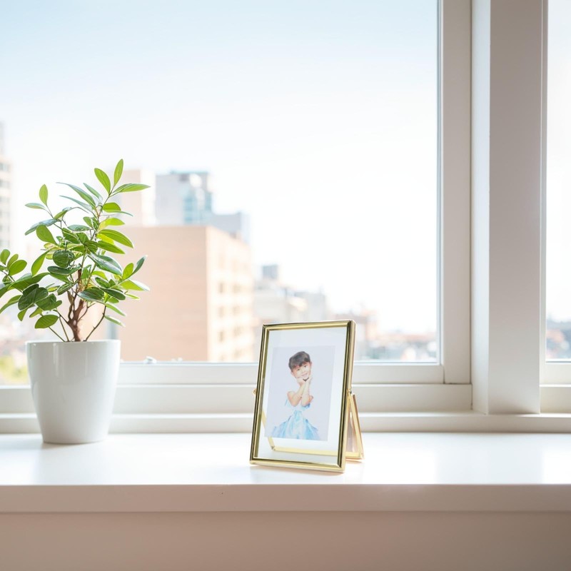 AhaGo Gold Floating Frame (4"x6", Vertical, 2 Set), For Picture