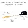 Safety Whistle on Lanyard, Engraved Whistle Aluminium, Very Loud Dual