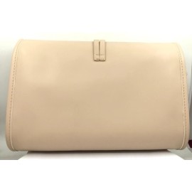 Lancôme Lancome Signature Cosmetic Makeup Bag Tri-Fold TRAIN CASE Faux Leather Nude/tan