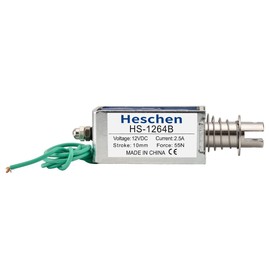 Hechen Solenoid Electromagnet, HS-1264B, DC12V, 2.5A, 55N, 10mm Stroke, Push Pull Type Open Frame Door Lock