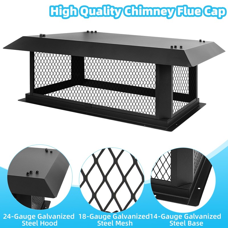 Chimney Cap Chimney Cover,Fireplace Chimney Caps for Outside 14"x30",Chimney Flue