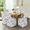 Rakila Printed Stretch Dining Chair Covers with Skirt, Spandex Removable
