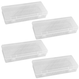 Bamyli 4 Pcs Rectangular Empty Mini Clear Plastic Organizer Storage Box Containers,Small Plastic Box with Lid for Small Items Bead Jewellery Pills (15.5 X 6.3 X 3cm)