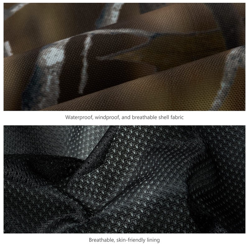 BASSDASH Splice Men’s Waterproof Breathable Hunting Pants Ripstop Camo Fishing