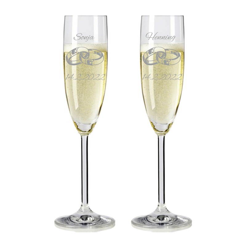 laser-diele 2 Leonardo Champagne Glasses with Engraving – Gift for