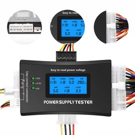 Power Supply Tester for PC, ATX Power Supply Tester, QIQIAZI 1.8 Inch LCD Computer PC Power Supply Tester for ATX/ITX/IDE/HDD/SATA/BYI Connections, Power Supply Tester, Digital LCD Screen