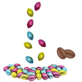 Easter Chocolate Eggs, Multicolored Foil Wrapped Milk Chocolate, Kosher Certified Dairy (Half-Pound)