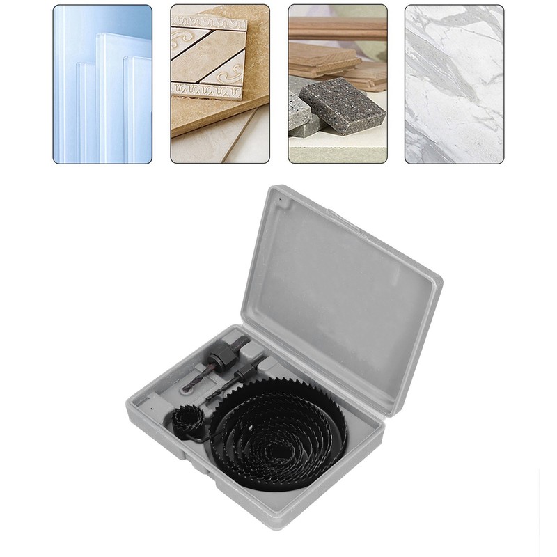 13Pcs Hole Saw 2Pcs Drill Bit Wood Sheet Metal Cutter