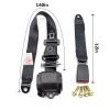 C-HORSE 2 Retractable 3 Point Safety Black Seat Belt Straps