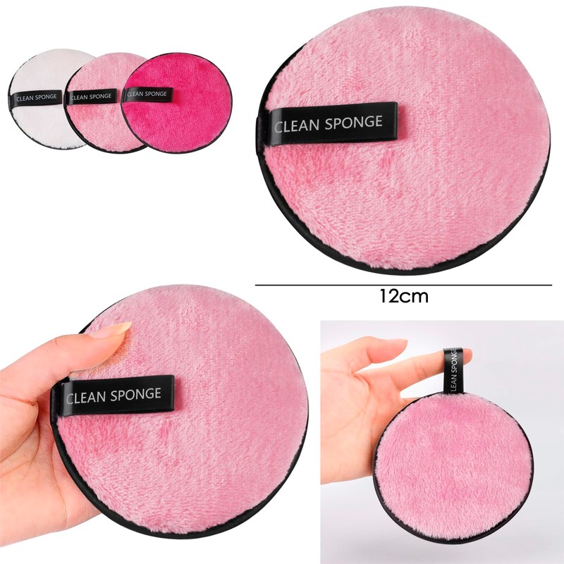 TRIXES Reusable Microfibre Make-Up Pads 3 Pack - Pink -