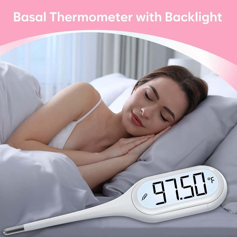 Digital Basal Body Oral Thermometer: Easy@Home Large Backlit Display -