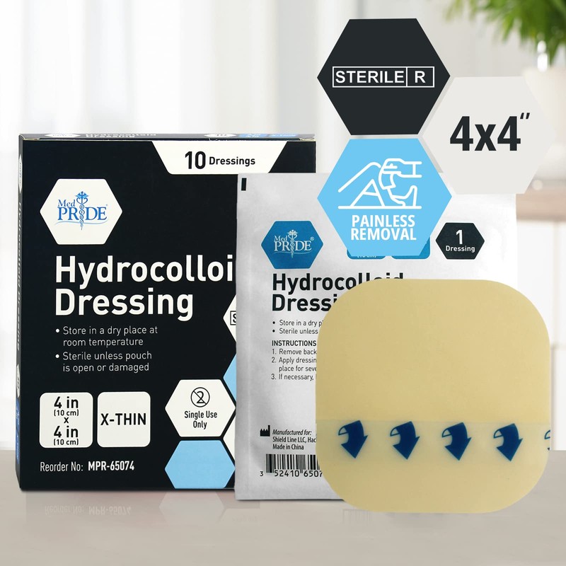 MED PRIDE Hydrocolloid Dressings and Bandages, Highly Absorbent, Water-Resistant, Comfortable,