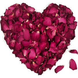 HXJDAM 250g Dried Rose Petals, Rose Petal Confetti, Biodegradable 100% Flower Petals, Rose Petals For Bath Wedding Confetti Birthday Party Proposal DIY Crafts Accessories