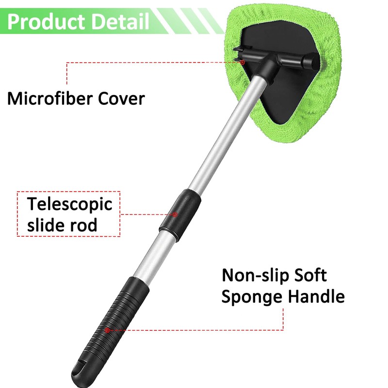 Beieverluck 3 Pieces Windshield Cleaning Tool Inside Car Window Cleaner