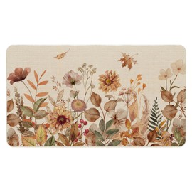 Fall Door Mat 17 x 30 Inch Autumn Floral Doormat for Fall Proch Decor Autumn Farmhouse Flowers Washable Anti-Slip Rug Welcome Door Mat Floor Mat for Indoor Outdoor 17x29 Inch
