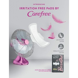 Carefree Breathe Ultra Thin Super Pads with Wings, Irritation-Free Protection, Unscented, 28 Count