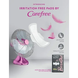 Carefree Breathe Ultra Thin Super Pads with Wings, Irritation-Free Protection, Unscented, 28 Count