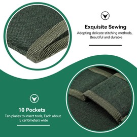 Tool Rolls Bags, Soft Roll up Tool Pouch Tool Roll up Tool Pouch Organizer Canvas Bonsai Tool Roll Bag with 10 Pockets Tool Roll up Bag for Garden Pockets Tool