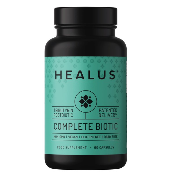 Healus Complete Biotic Tributyrin Based Postbiotic Supplement. Patented Advanced Absorption. Butyrate for Gut Health.