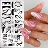 Nail Stamping Plates French Wavy Striped Tip Leaf Nail Stamp Templates Stainless Polish Gel Template Nail Design Stencil Tools ï¼1 Pcsï¼