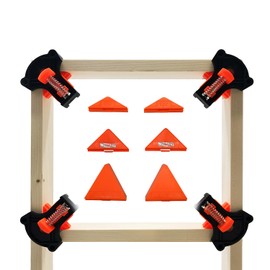 WEITARI 4set 60/90/120 Degree Pro Corner Clamps Set for Woodworking Tools-Non Slip Fixed, Adjustable Single Handle Spring Loaded Right Angle Clip for Frame Welding/Wood Working/Making Cabinet