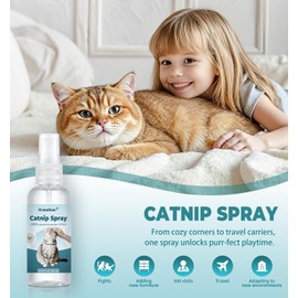 Organic Extra Strength Catnip Spray for Cats & Kittens - Highly Potent Calming Spray, Stress Relief Indoor Cats, Renews Toys & Scratchers，Natural Mess-Free Formula + Potent Catnip (2 oz)